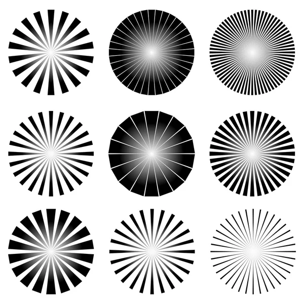 Radial Elements Set. — Stock Vector