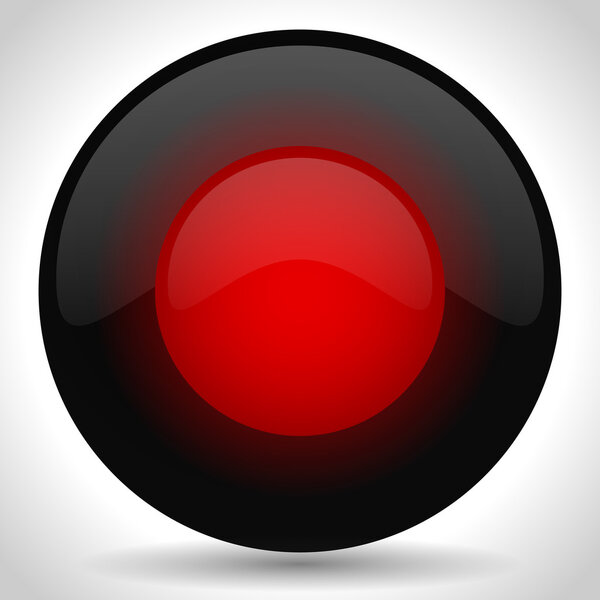 Glowing record, rec button. Live, taping, recording concepts.