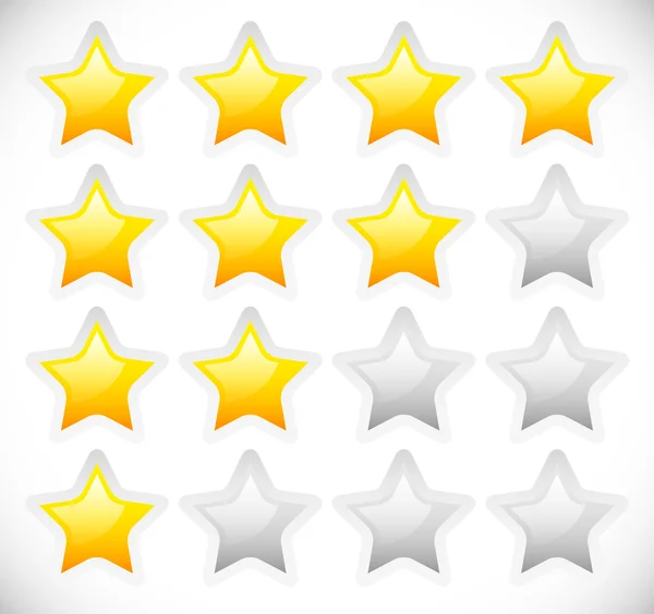 Star Rating Template Bright Stars — Stock Vector