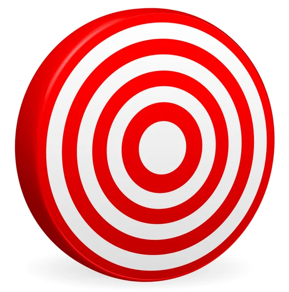 Bright Red Target  Bullseye Icon. — Stock Vector