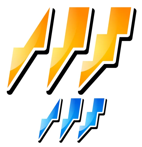 Thunderbolt, bliksem pictogrammen — Stockvector