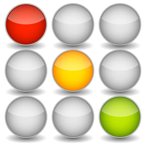 Luzes de circulação, semáforos isolados a branco — Vetor de Stock