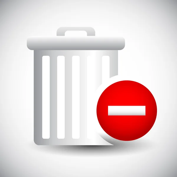 Trash Can Icon met min — Stockvector