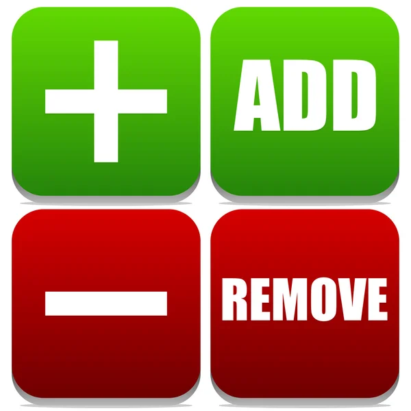 Add and Remove Buttons — Stock Vector