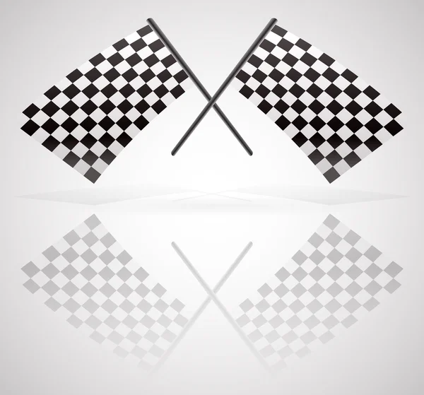 Crossed Checkered Racing Flags — Stock Vector