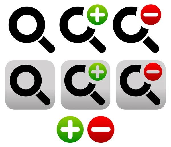 Ensemble de symboles de loupe . — Image vectorielle