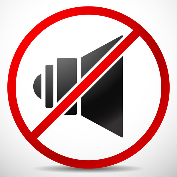 Спикер со знаком сухого закона. Mute, No Sound
.