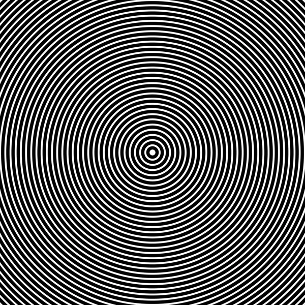 Cerchi concentrici. Grafica astratta in bianco e nero — Vettoriale Stock