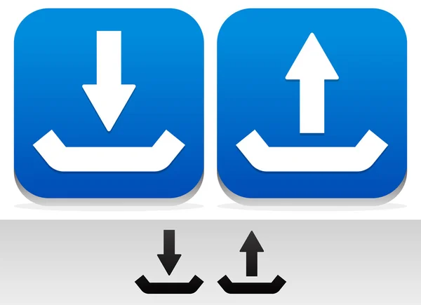 Carregar, baixar botões e símbolos — Vetor de Stock