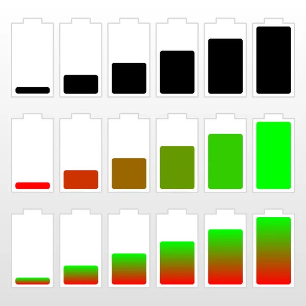 Niveau Indicator van de batterij-set — Stockvector