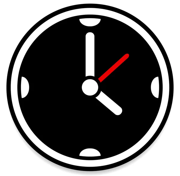 Reloj negro símbolo — Vector de stock