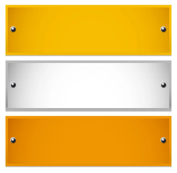 Long, rectangle  plaques  with rivets. Royalty Free Stock Illustrations