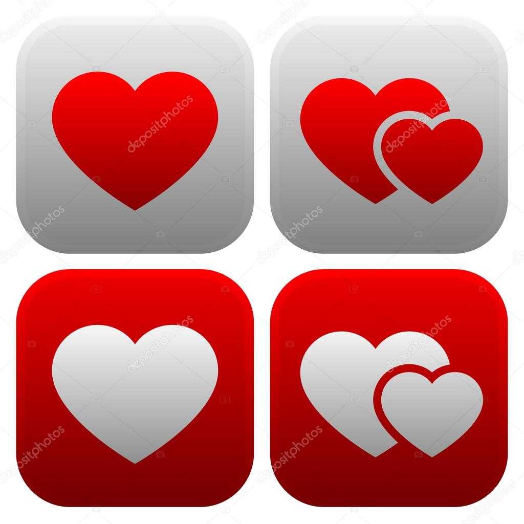Heart icon set.