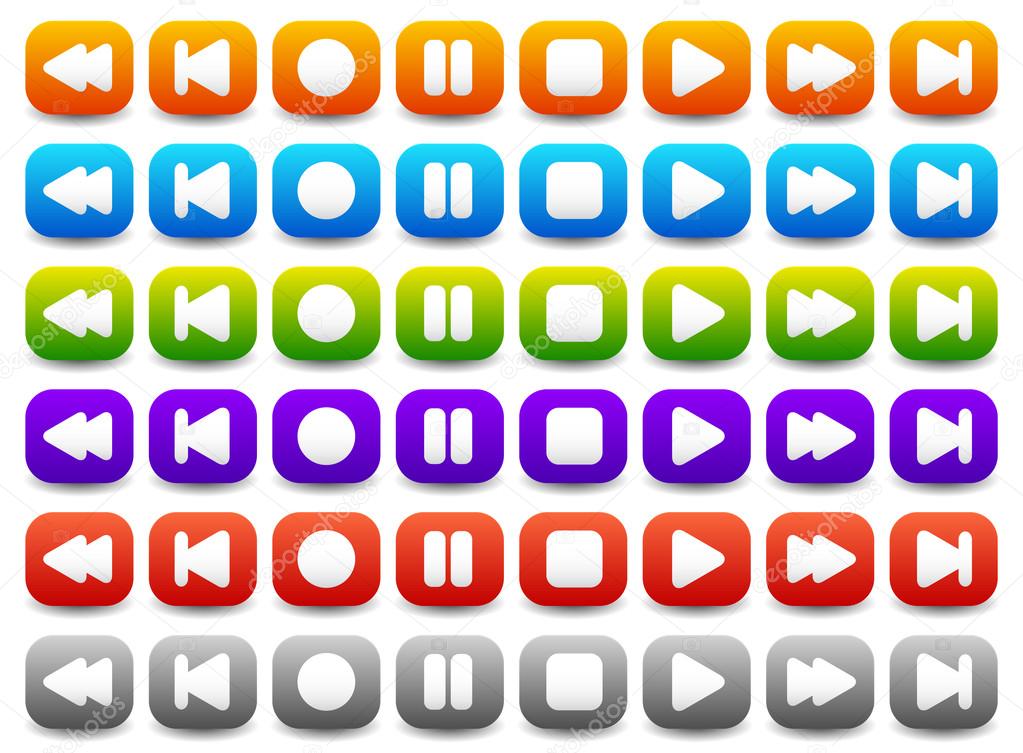 Multimedia, Audio - Video Player Buttons