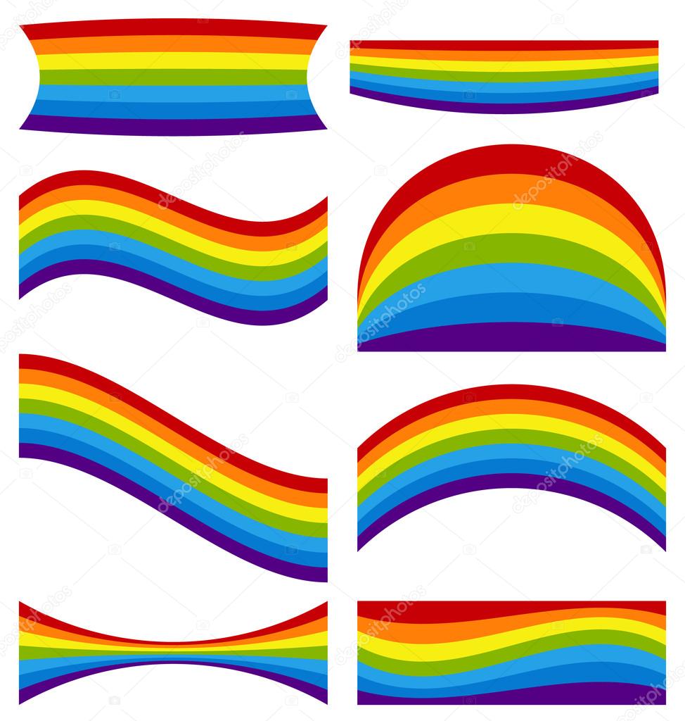 Set of 8 Rainbow Colored Shapes