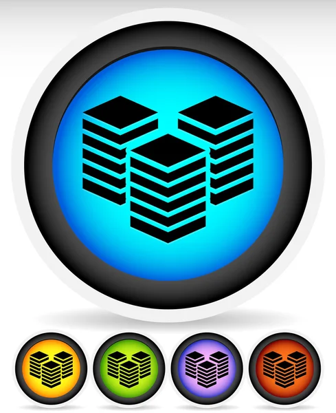 Conjunto de ícones com símbolos de torre em camadas — Vetor de Stock