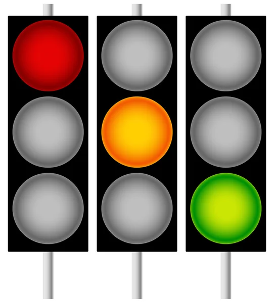 Traffic Lights, Semaphores — Stock Vector