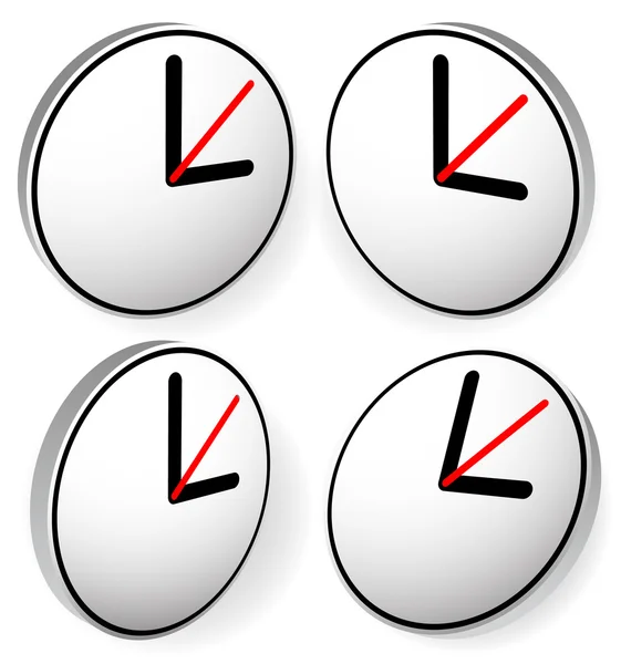 Editable clock set with hours — Stock Vector