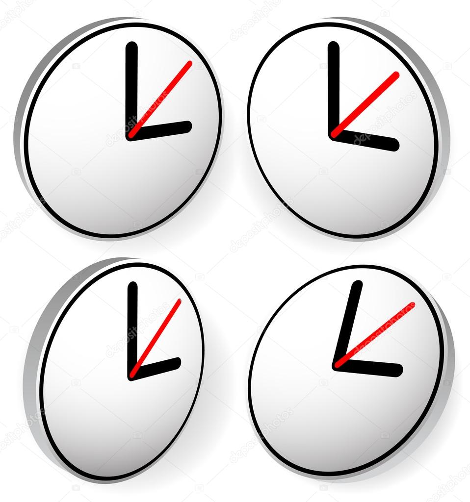 Editable clock set with hours Stock Vector Image by 69821221