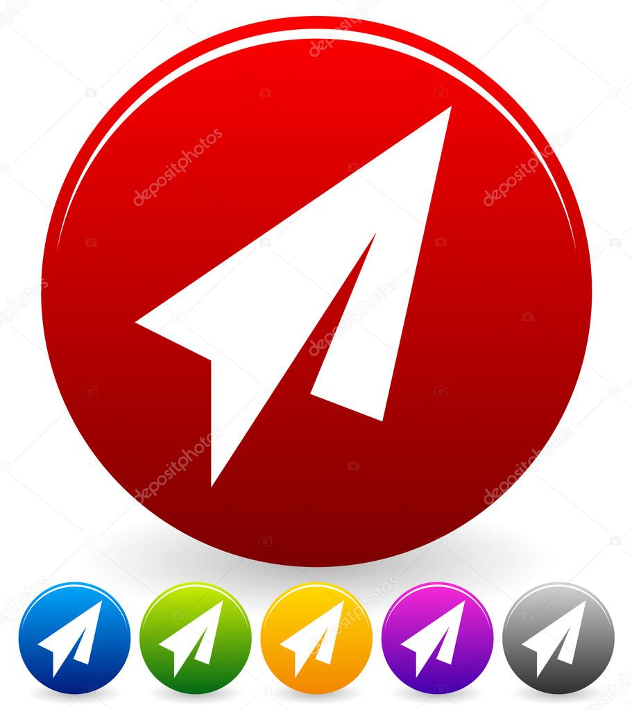Paper Plane Symbol with Circle Backgrounds - Abstract Paper Plane Symbols.