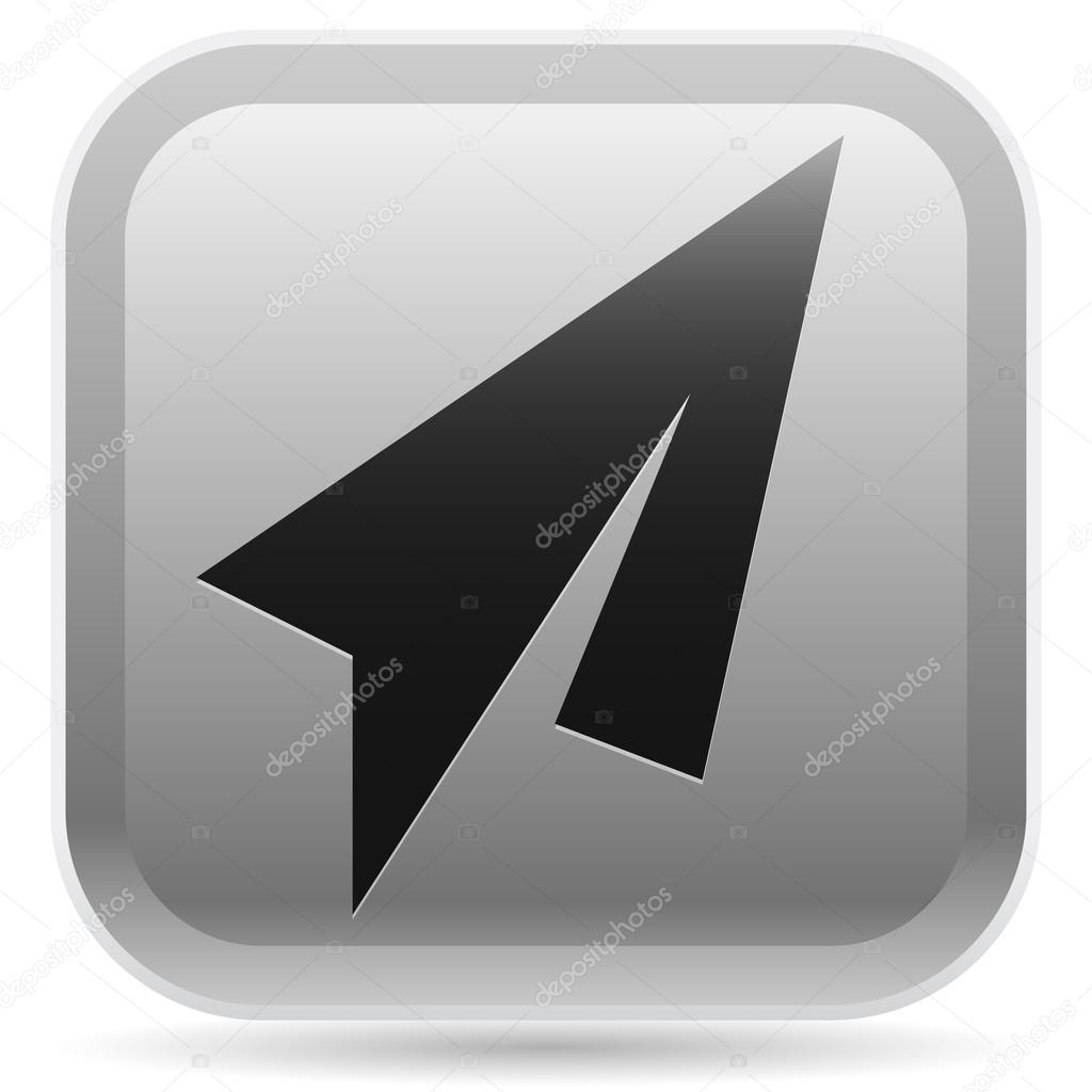 Gray-Black Paper Plane Icon (Rounded Square)