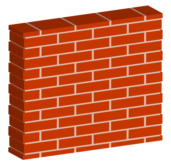 3D, Spatial Brick wall — Stock Vector