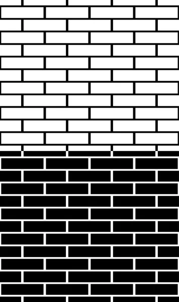 Set of black and white brick wall — Stock Vector