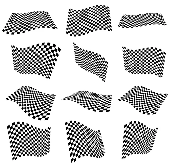 Acenando bandeiras quadriculadas —  Vetores de Stock