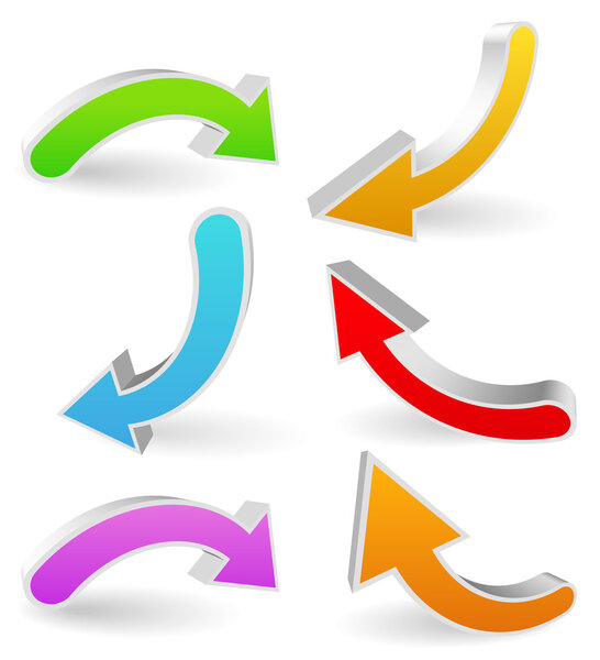 Curved, Bent Colorful Arrows