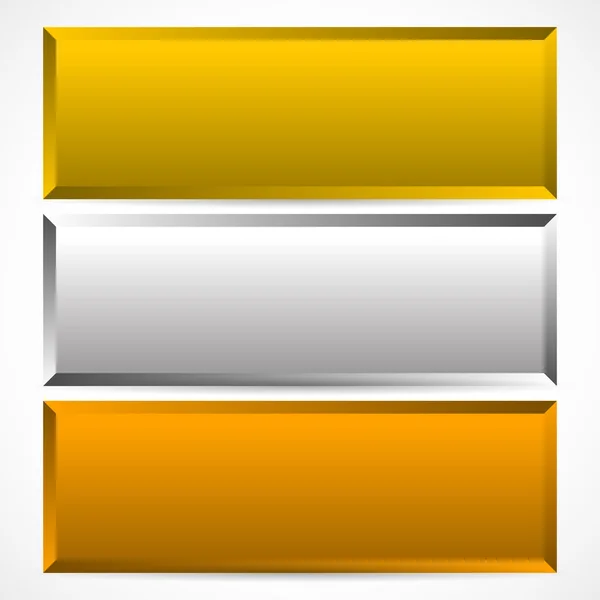 Gold, silver and bronze metal plaques Royalty Free Stock Vectors