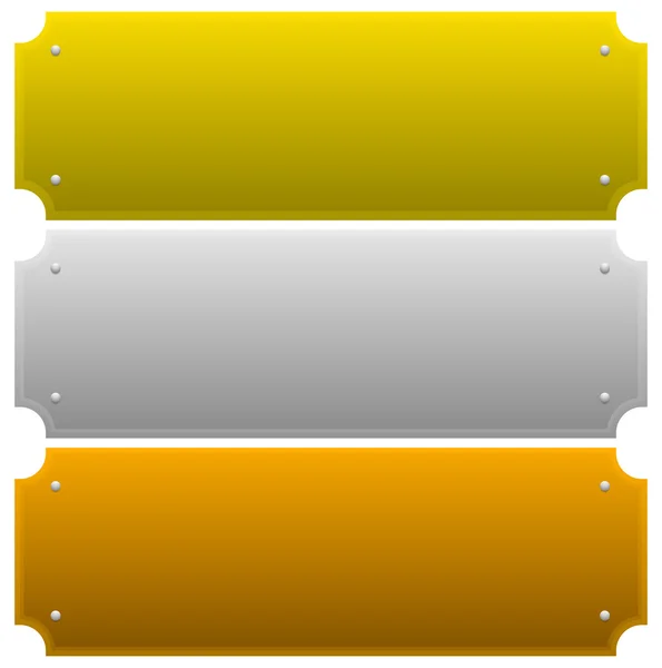 Gold, silver and bronze metal plaques Vector Graphics