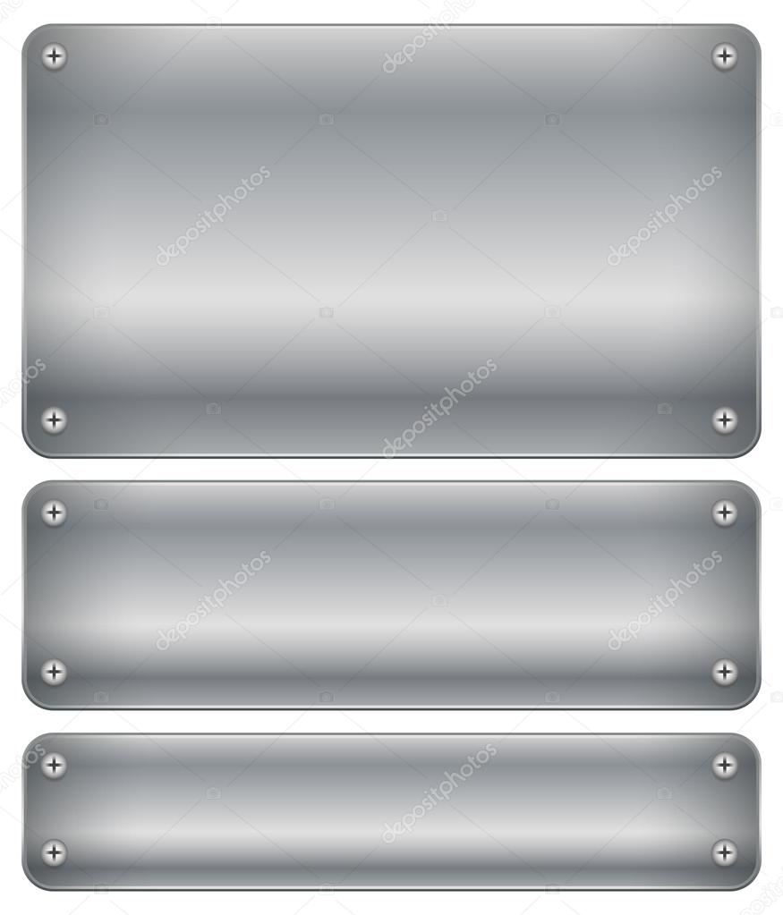 Set of shaded metal plates