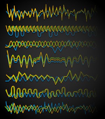 Dalgalı, zikzak çizgiler.