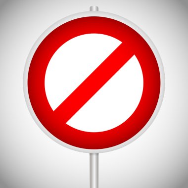 Red No entry sign. clipart
