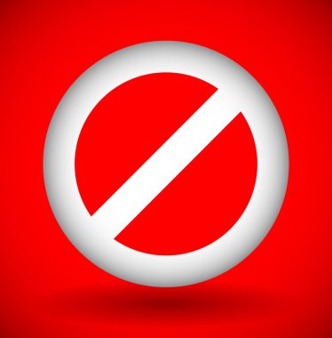 Red No entry sign. clipart