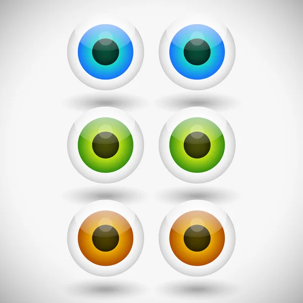 異なる色の眼球グラフィック. — ストックベクタ
