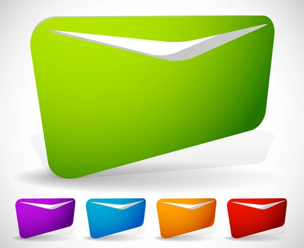 Envelop symbolen in felle kleuren — Stockvector