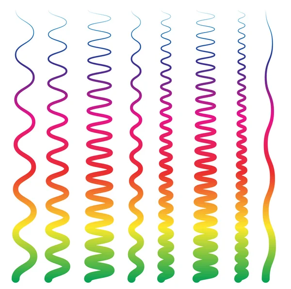 Éléments de ligne colorés avec distorsions . — Image vectorielle