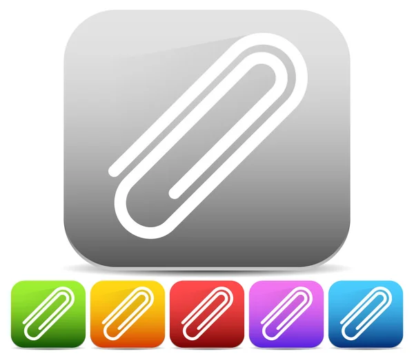 Paper clip icon set — Stock Vector