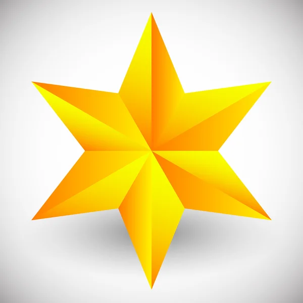 Estrella facetada con sombra — Vector de stock