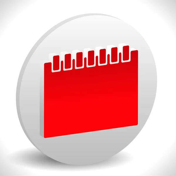 Icône calendrier rouge . — Image vectorielle