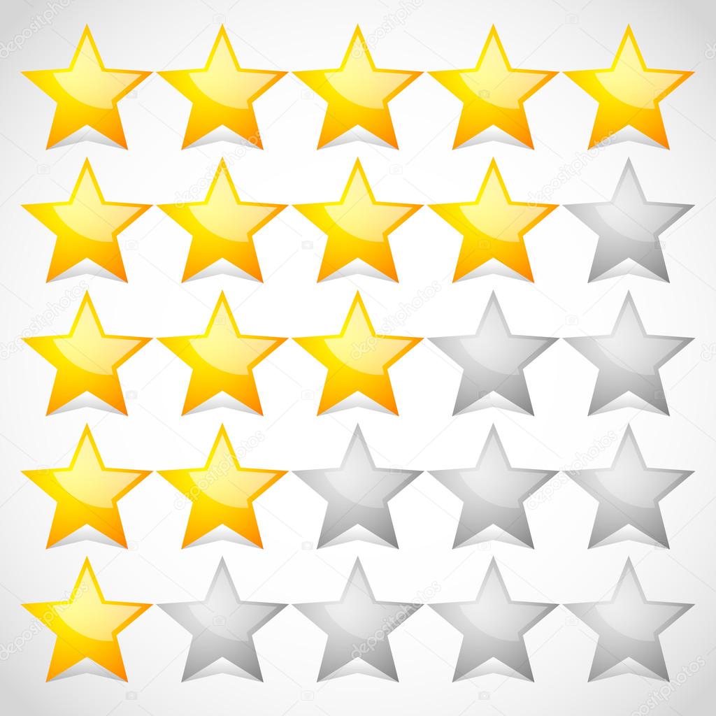 5 star star rating element.