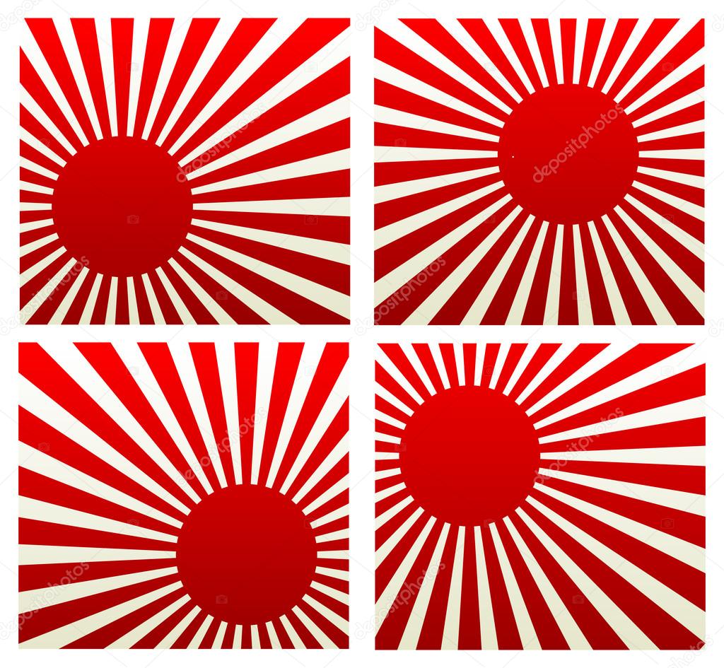 Circle, rays set red, white