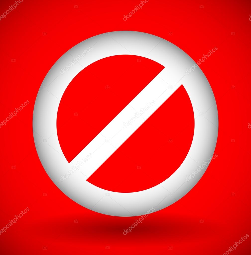 Red No entry sign.