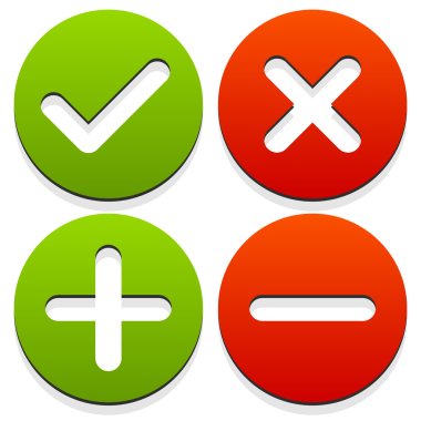 Set of icons with check mark clipart