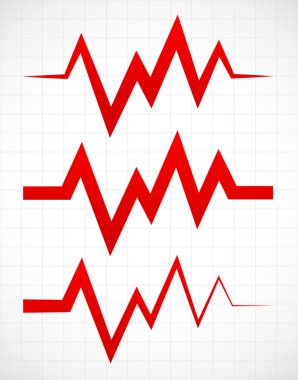 Irregular pulsating or ECG lines clipart