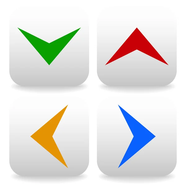 Iconos de flechas cuadradas redondeadas — Vector de stock