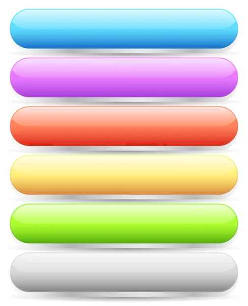 Colorful, empty rounded buttons set — Stock Vector