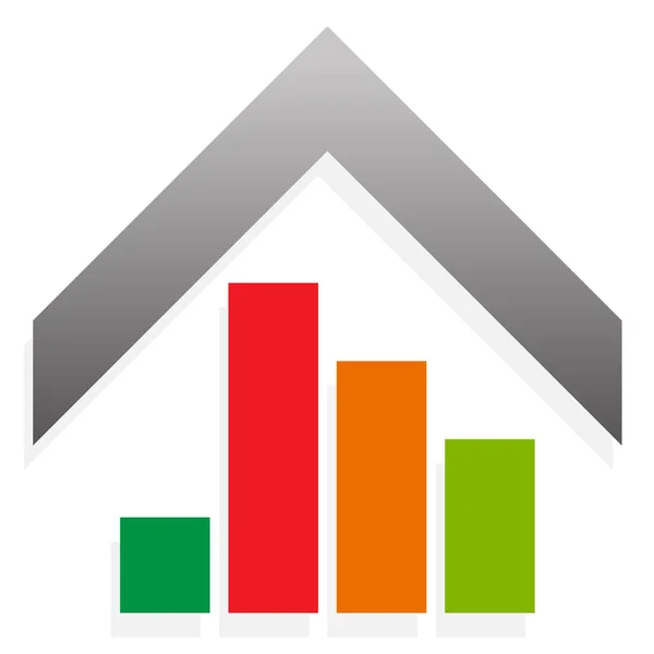House icon with bar chart — Stock Vector
