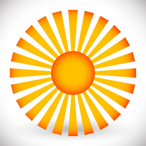 Sárga nap-szimbólum — Stock Vector